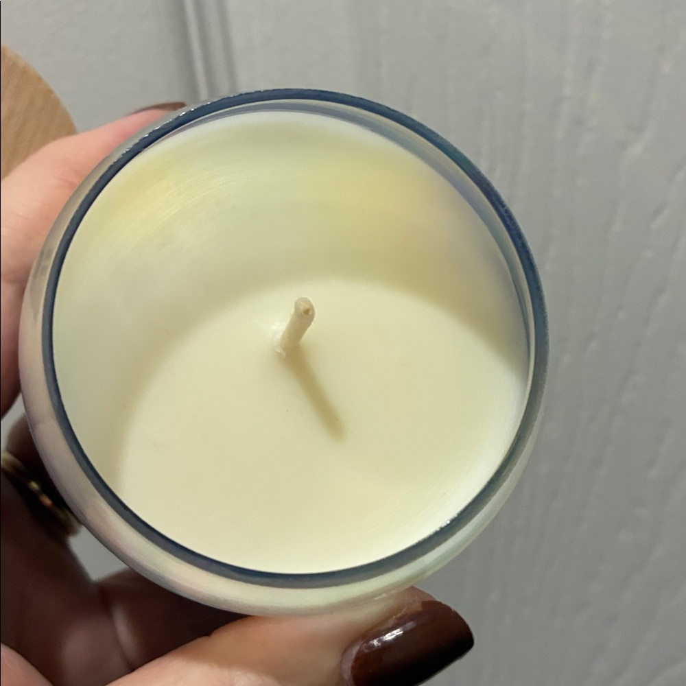 Anthropologie Iridescent Candle Jar with Wooden Lid - Picture 3 of 3